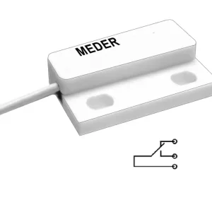 Magnetkontakt Reedkontakt NC-NO Wechslerkontakt 23x14mm Weiss Reedschalter mit Kabel Schneller Versand