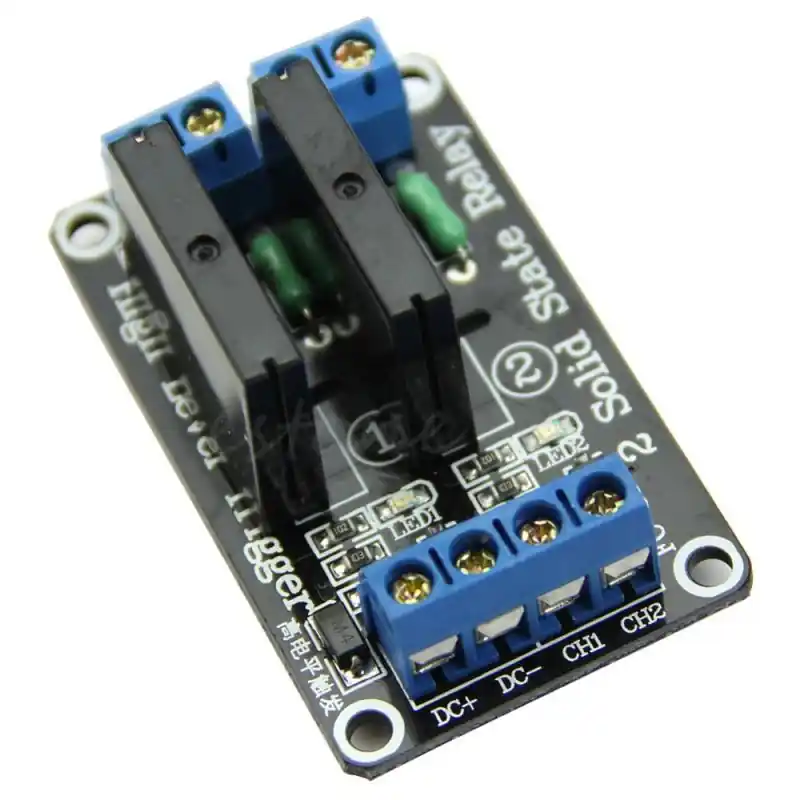 Modul Relaisplatine 2-fach mit 230VAC 2A SolideState Relais SSR Halbleiterrelais und 5V OC-Eingang Sonderangebot