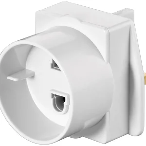 Kostenloser Rückversand Reiseadapter England UK GB British Emirates 2pol Stecker auf Schutzkontakt
