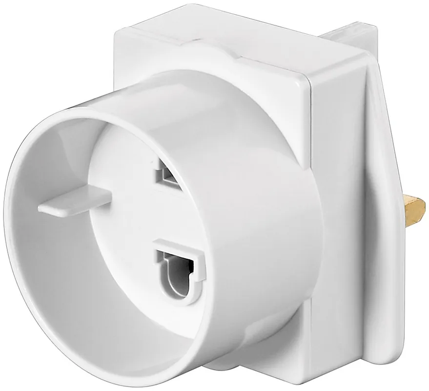 Kostenloser Rückversand Reiseadapter England UK GB British Emirates 2pol Stecker auf Schutzkontakt