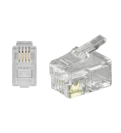 RJ10 Modularstecker 4 Kontakte (4P4C) Flachbandkabel Expressversand