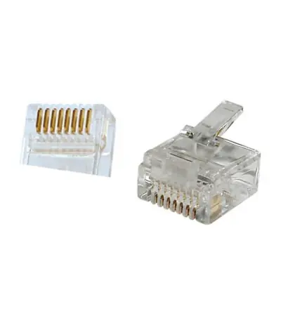 RJ45 Stecker für Flachbandkabel Modularstecker kurz 8P8C ungeschirmt Neu Im Sortiment