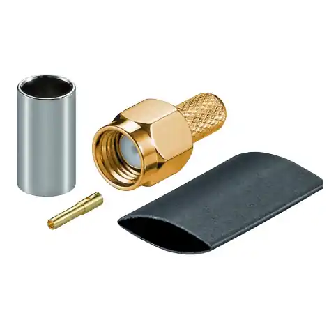 Preisreduziert RP SMA Stecker REVERSE gerade für RG58 Crimpversion vergoldet