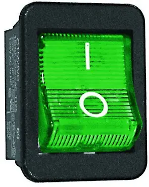 Top-Seller Schalter Wippschalter 25x32mm Netzschalter 16A Grün beleuchtet