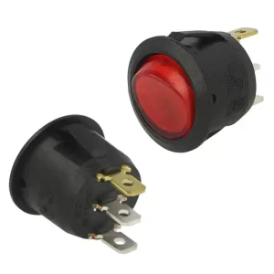 Schalter Wippschalter ROT RUND 23mm Ein-Aus beleuchtet 250V 10A 3pol Netzschalter Neu Im Sortiment