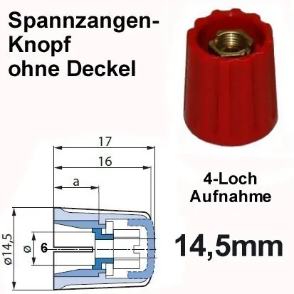 Spannzangenknopf 14,5mm --Rot-- Preisknaller