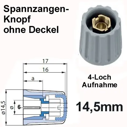 Top-Angebot Spannzangenknopf 14,5mm Grau
