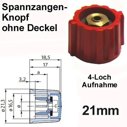 Sofort Bestellen Spannzangenknopf 21mm --Rot--