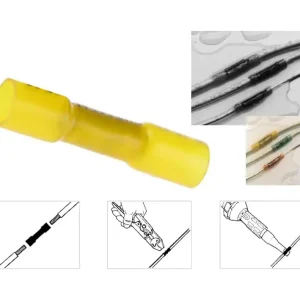 Neu Stossverbinder 3-6qmm GELB wasserdicht mit Schmelzkleber je Stück
