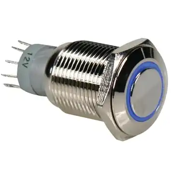 Taster Vollmetall 18mm LED Ringbeleuchtung Blau Top-Seller