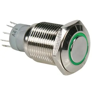 Taster Vollmetall 18mm LED Ringbeleuchtung Grün Preiswert