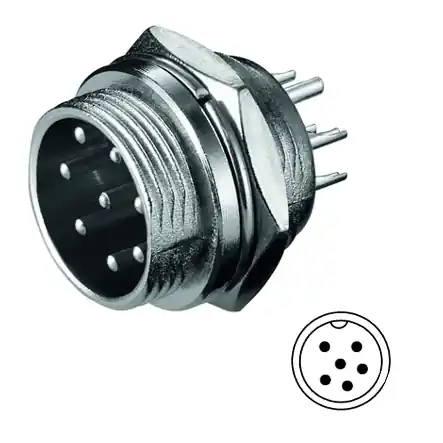 Tuchel 6pol Einbaubuchse Einbaustecker mit Stiften Male Heißes Angebot