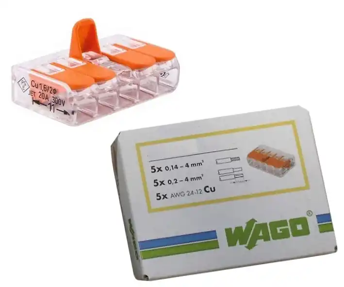 Weltweiter Versand WAGO Klemme 5-Leiter COMPACT 25er-Pack Kabelverbinder Leiterklemme Dosenklemme