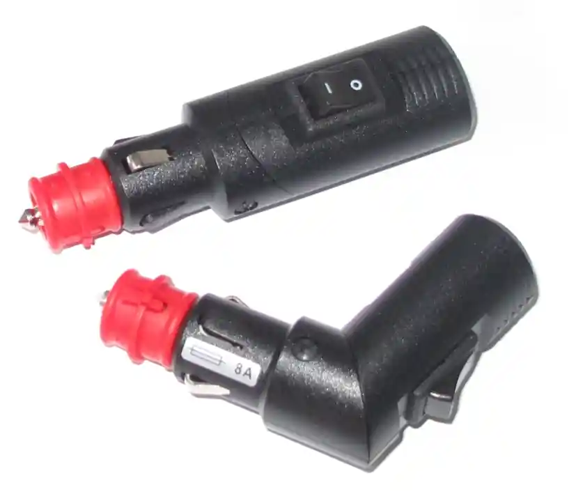 Zigarettenanzünder 21mm KFZ Stecker winkelbar mit Schalter und 8A Sicherung Mengenrabatt