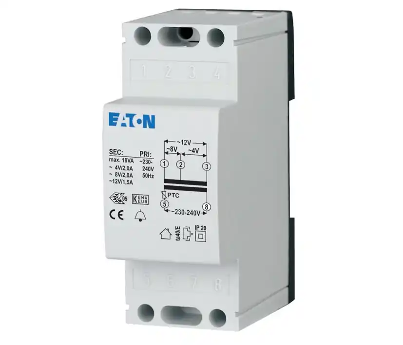 Geld-Zurück-Garantie 12V Klingeltrafo Hutschiene 4V 8V 12VAC 18VA Hutschienentrafo