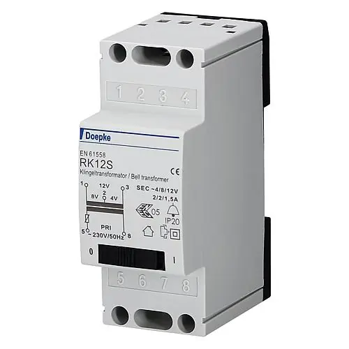 Jetzt Kaufen 12V Klingeltrafo mit Schalter Hutschiene 4V 8V 12VAC 18VA Hutschienentrafo