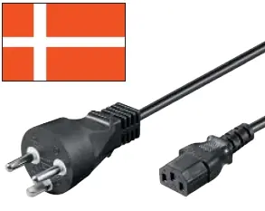 1,8m Netzkabel Dänemark Stecker auf Kaltgeräte Kupplung Garantierte Lieferung