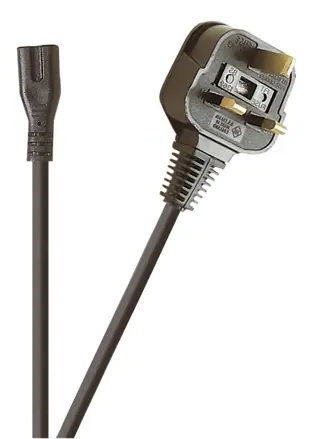 1.8m Netzkabel British UK GB Stecker auf 2pol Euro-Kupplung Handgefertigt