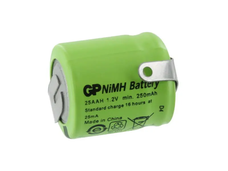 Kostenloser Rückversand 1/3AA Mignon Akku 250mAh NiMH mit Lötfahne 14,5x16,5mm