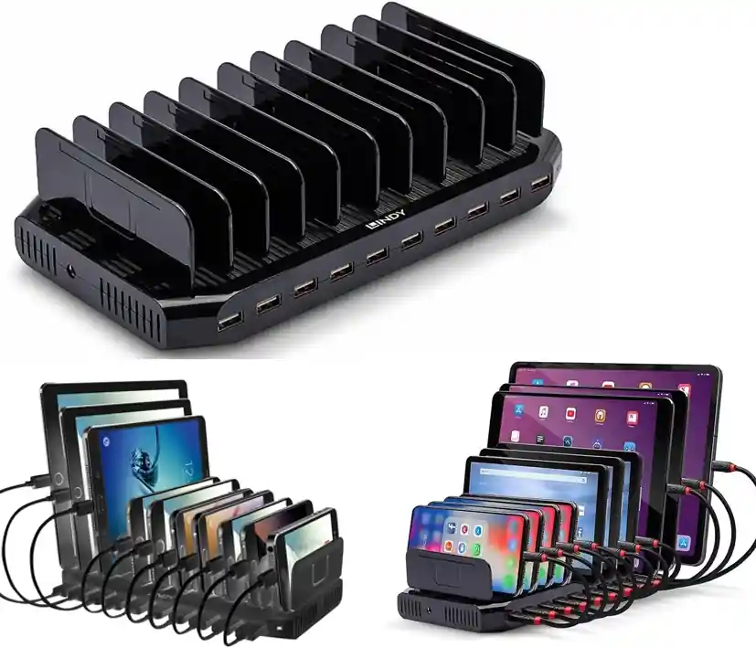 Weltweiter Versand 10fach USB Ladestation für Tablet Handys Sammelstelle Ladestation mit Halterung