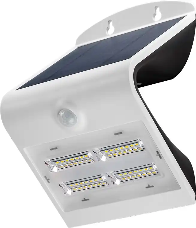 Mega-Angebot 3,2W Solar Lampe Solarlicht Wandlampe für Hauseingänge mit Bewegungsmelder Weiss