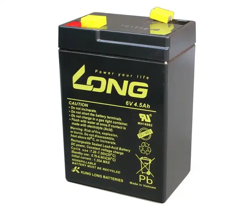 Limited Edition 6Volt Bleiakku 6V 4,5Ah Long Abm 70x47x100mm typischer Einsatz in Kinderfahrzeugen aller Art