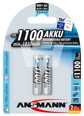 Direkt Vom Hersteller AAA Micro Akku 1100mAh 2er Pack Ersatzakku für Funktelefon und andere Geräte