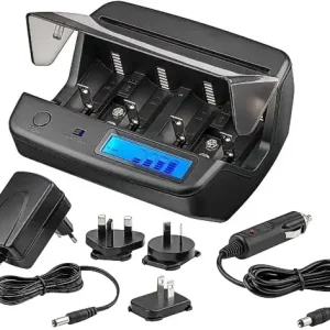 Akku Ladegerät Mono Baby Mignon Micro Akkus NiMh NiCD LiPo4 Li-Ion Schnellladegerät Bestseller