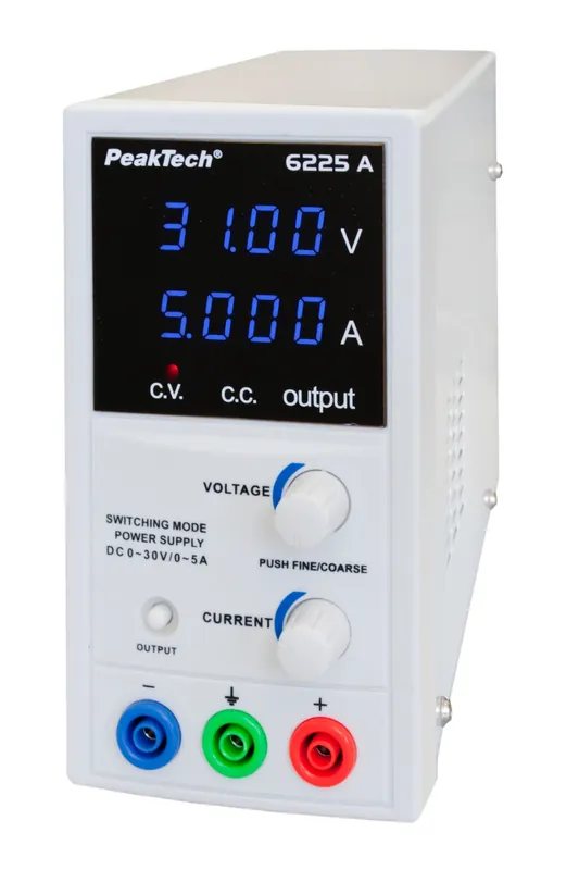 Geld-Zurück-Garantie Labornetzgerät 0-30V 5A Labornetzteil mit 2xLED-Display Blau P6225A