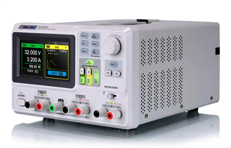 Preisreduziert Labornetzgerät 2x0-32V 3A 3Quellen programmierbar 5-Speicher LAN und USB Port