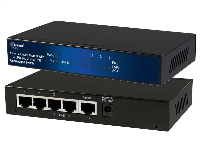 Must-Have PoE Verteiler PD versorgt PoE Switch mit 2xPoE Ausgängen 10-100-1000Mbit Gigabit
