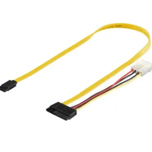 Handgefertigt SATA Kabel 50cm S-ATA Data mit Strom auf 1x 5,25
