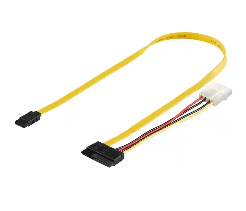 Handgefertigt SATA Kabel 50cm S-ATA Data mit Strom auf 1x 5,25