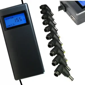 Highlight Univ Netzteil 90W 15V 16V 19V 22V mit LCD Display 10x Stecker für Notebooks Laptops