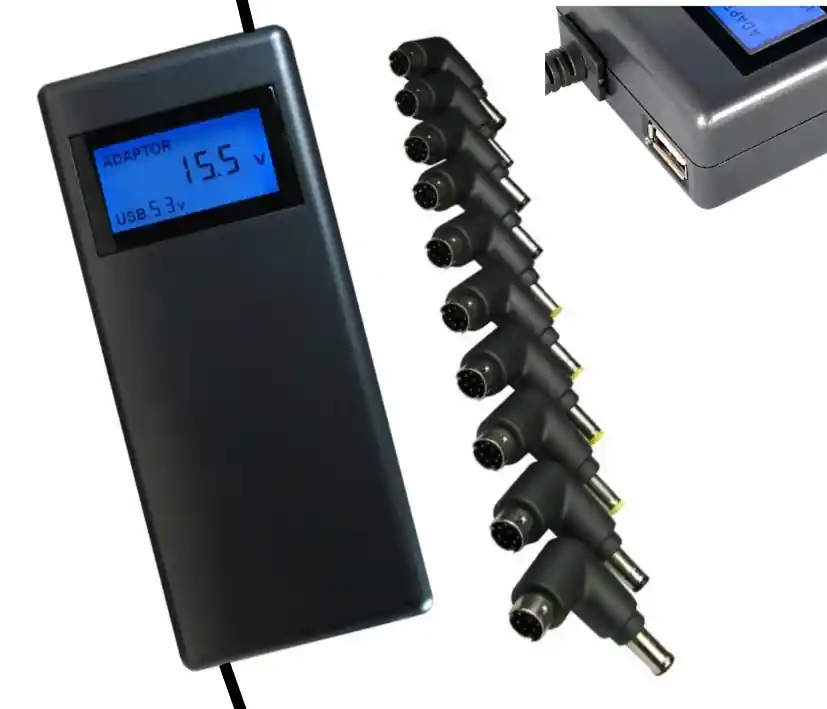 Highlight Univ Netzteil 90W 15V 16V 19V 22V mit LCD Display 10x Stecker für Notebooks Laptops