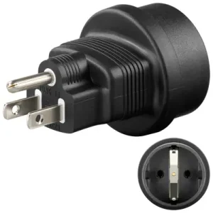 Hochwertig USA Adapter Reiseadapter USA auf Schutzkontaktstecker 3pol mit PE NEMA