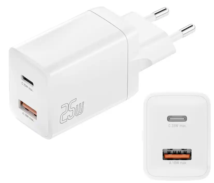 Super-Preis USB Netzteil USB-C Schnellladegerät 25W Ladegerät mit USB-C und USB-A PD25