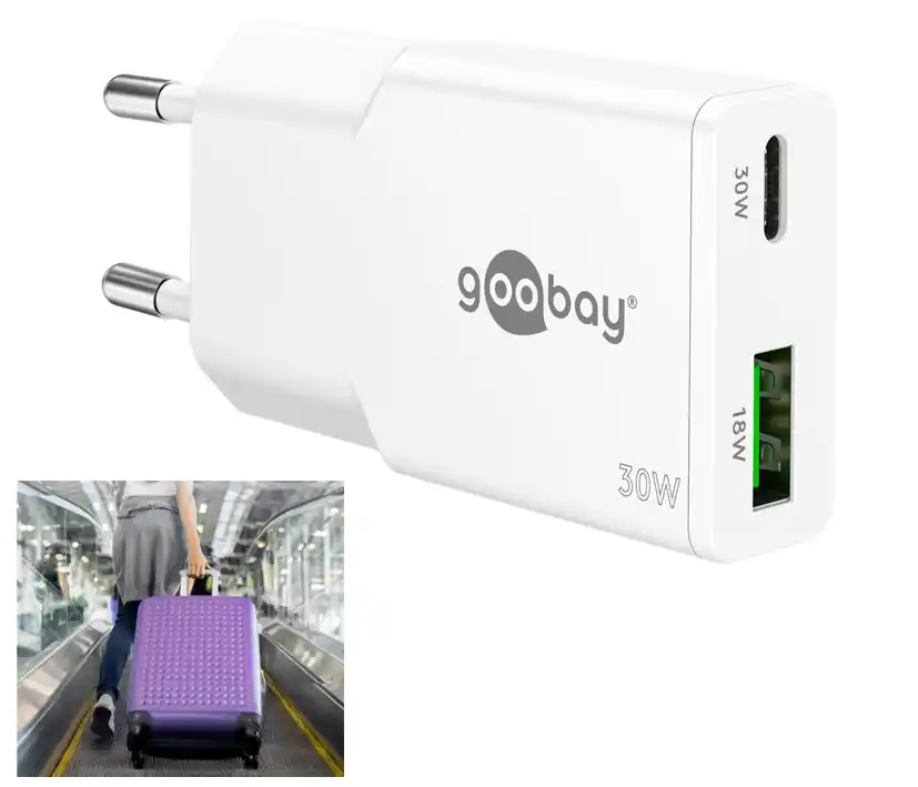 Sonderaktion USB-C Schnellladegerät 30W Ladegerät mit USB-A und USB-C Port PD