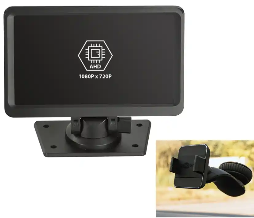 Finale Aktion 178mm 7zoll Monitor 2x AHD Videoeingang für 12V mit Standfuß & Saugnapf