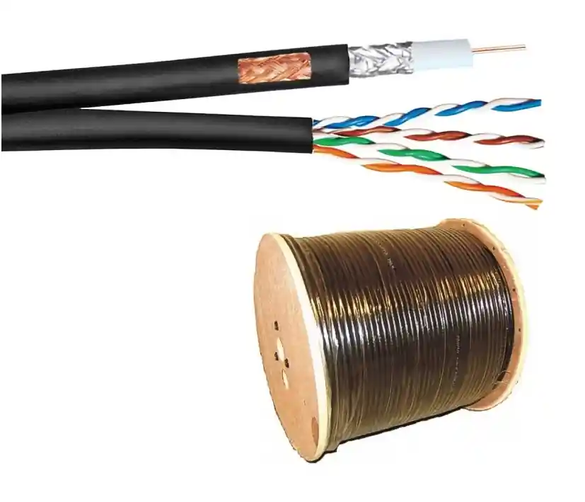 250m Koaxkabel Multikabel 1x Koax RG59 + LAN CAT5e Netzwerkkabel Trommel Schwarz Meistverkauft