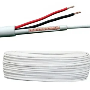 100m Kamerakabel Multikabel 1xKoax 2xStrom Weiss Kostenloser Versand
