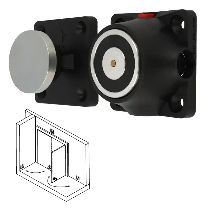 Elektrischer Türhalter bis 61Kg Haltekraft 24V Elektromagnet Haltemagnet mit Notauslöser Gleich Bestellen