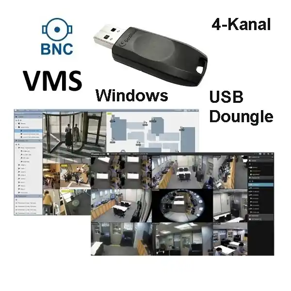Finale Aktion GV VMS USB Dongle 4-Kanal zu HD-DVR-NVR zB 79-227-08100