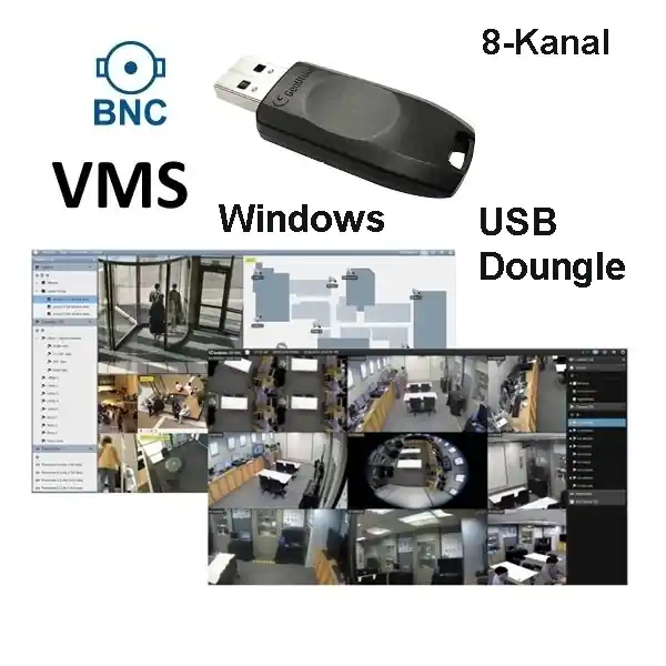 Schneller Versand GV VMS USB Dongle 8-Kanal zu HD-DVR-NVR zB 79-227-08100