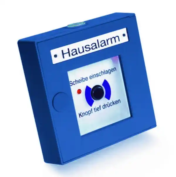 Hausalarm Alarmtaster BLAU EN60849 135x135x37mm Handmelder Knallerangebot