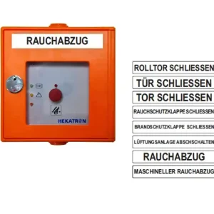 Hausalarm Alarmtaster ORANGE 130x130x31mm Handmelder RAUCHABZUG BRANDSCHUTZKLAPPE LÜFTUNGSANLAGE ROLLTOR Markenprodukt