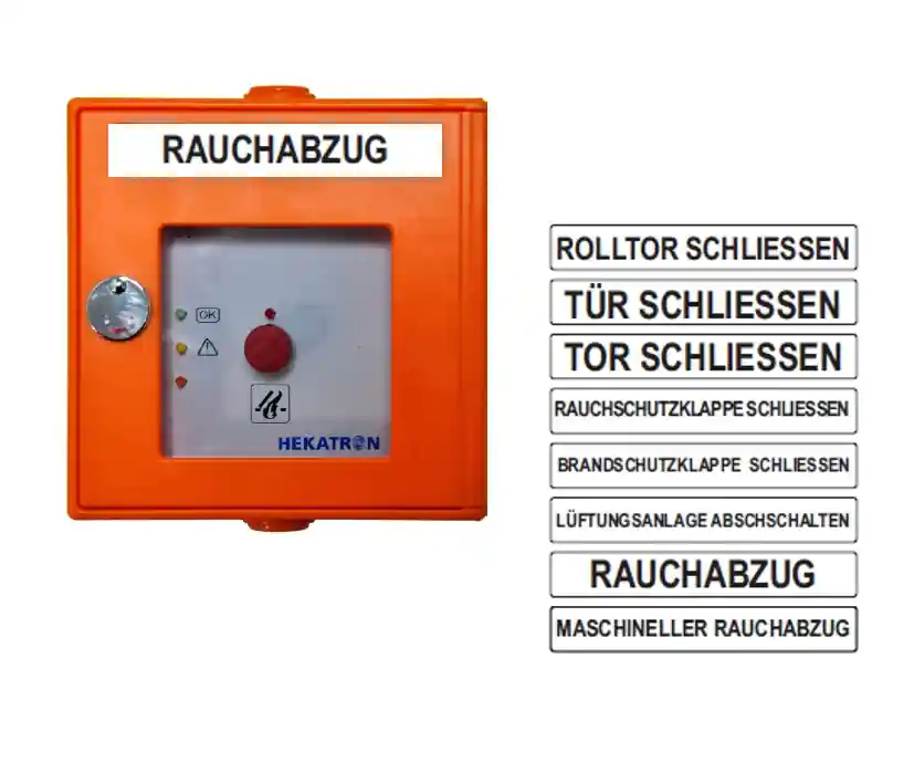 Hausalarm Alarmtaster ORANGE 130x130x31mm Handmelder RAUCHABZUG BRANDSCHUTZKLAPPE LÜFTUNGSANLAGE ROLLTOR Markenprodukt