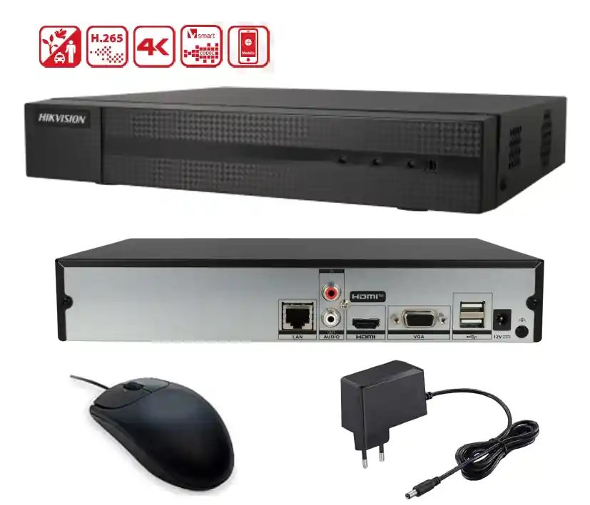 Abverkauf IP NVR 4-Kanal Recorder HWN4104MH mit HDMI VGA Maus ohne HDD