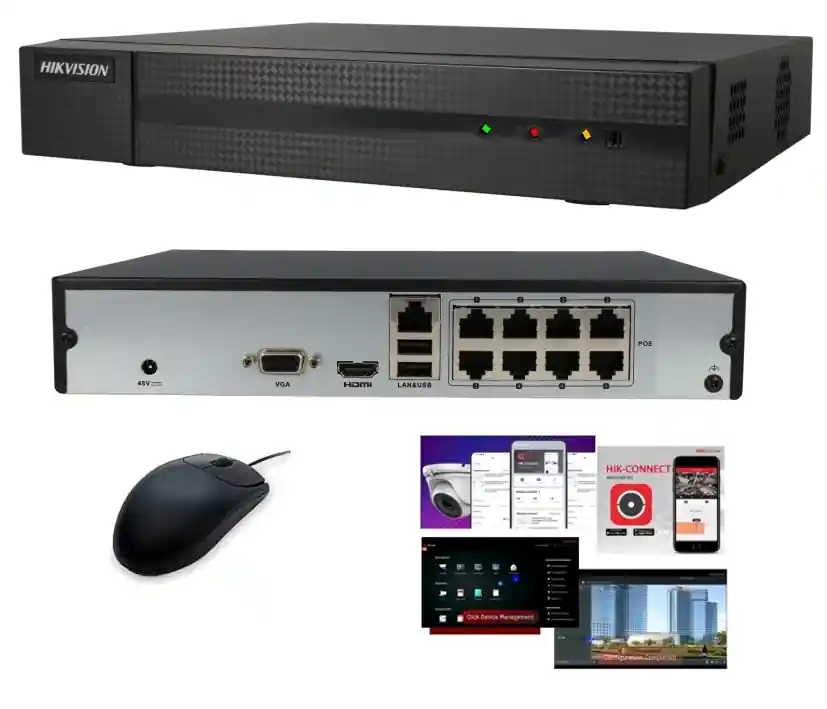 IP NVR 8-Kanal Recorder HWN-2108MH-8P mit HDMI VGA 8xPoE Maus ohne HDD Beliebt