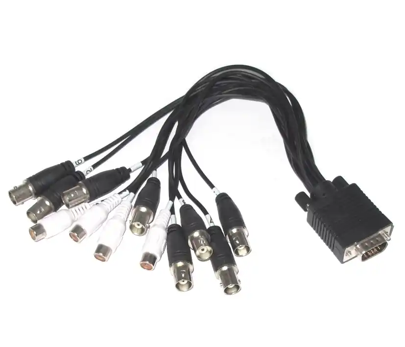 Kabel BNC VGA Kabelpeitsche DVX08A für Geovision Kamerasteckplatinen 8xVideo-BNC 4xAudio-Cinch K1-8 Sofort Bestellen